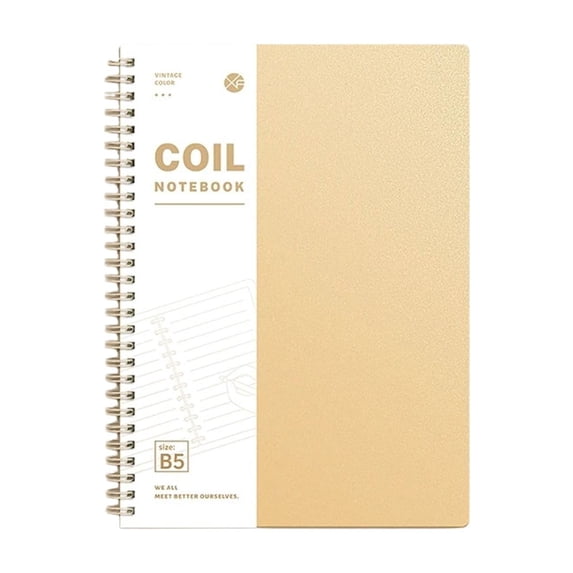 B5 Coil Notebook, Thick 120-Page Business Book MInimalist Grid Notepad for Office & Study Supplies