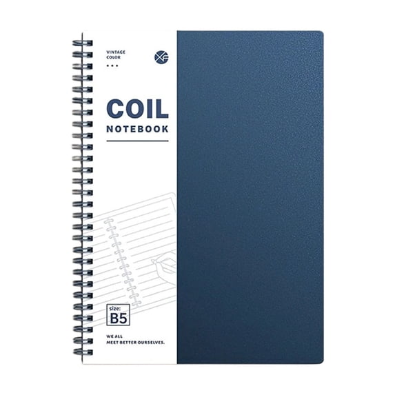 B5 Coil Notebook, Thick 120-Page Business Book MInimalist Grid Notepad for Office & Study Supplies