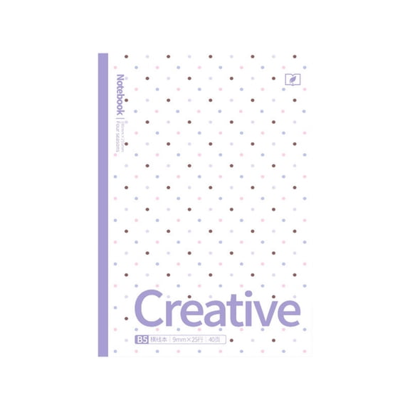 B5 College Ruled Notebook Polka Dot Hardcover Journals, Large Composition Notebook 7.1 x 10 inch, Lined Journal Notebook for Business Work Study Drawing, 40 Sheets/80 Pages,Purple