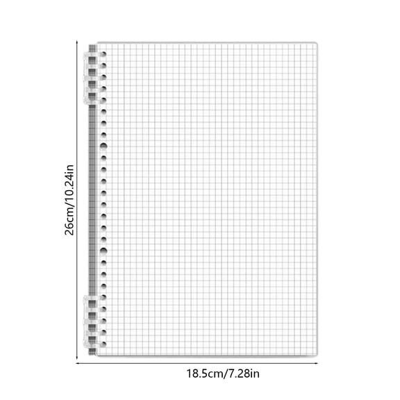 B5 Detachable Ring-Bound Notebook, 10.24×7.28in Soft Cover Grid Journal with Transparent Protective Shell, 360° Foldable Binding, Ink-Block Thick Paper for Office Planning & Daily Recording
