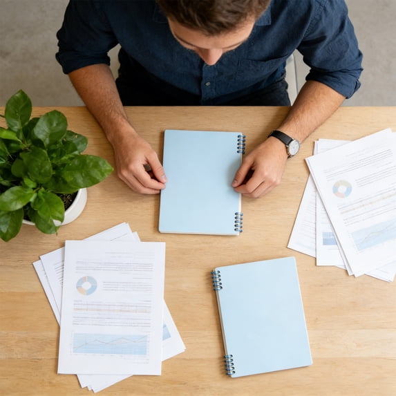 B5 Format Lined Binder Notebook with Flexible Ring Mechanism and ...