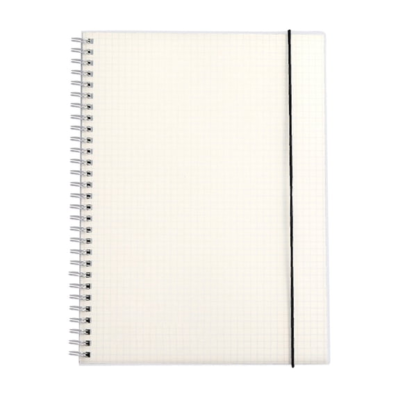 B5 Grid Notebook with Frosted Transparent Cover and Coil Binding, Thick Paper Notepad for Organized Note-Taking, Youngster Journal for Subjects and Office Planning