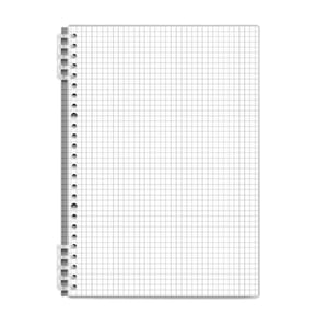 B5 Grid Paper Journal Transparent Soft-cover Ring-bound Notebook for Professional Projects and Planning White
