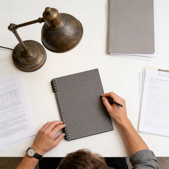 B5 Grid Transparent Ring-bounds Writing Pad - Black Soft Cover ...