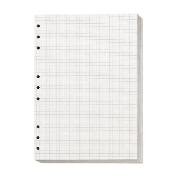 B5 Loose Leaf Filling Paper, 9 Hole Punched Refill Paper, 45 Sheets Blank White/Grid Graph Paper, 10.24"x7.09" for Planner Journal Notebook Travel Scrapbook