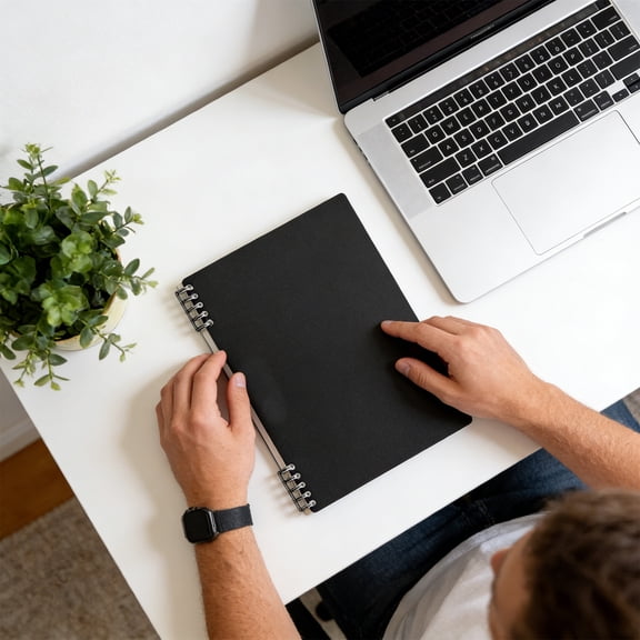 B5 Ring-Bound Notebook, 360° Foldable Lined Pad with Detachable Pages for Home Office or Homework