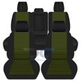 thumbnail image 1 of Fits 2012-2018 Dodge Ram Cotton Seat Covers 40/60 Rr W AR:Blk Hunter Grn-FullSet, 1 of 5