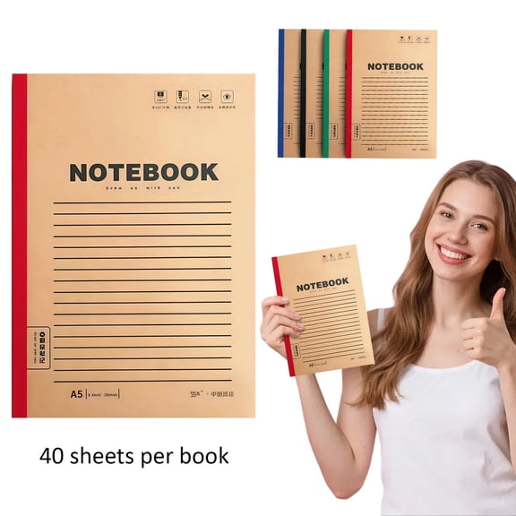 B5 Simple Notebook - 40 Pages Lined Exercise Book - Basic Writing Journal for Notes