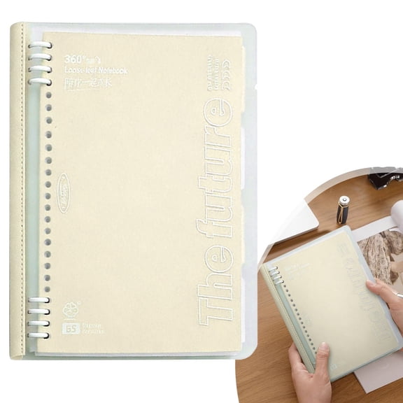 B5 Soft Cover Loose Leaf Binder - 26-Hole Refillable Notebook with Pastel Cover - Ring Binder Journal - Cream Yellow