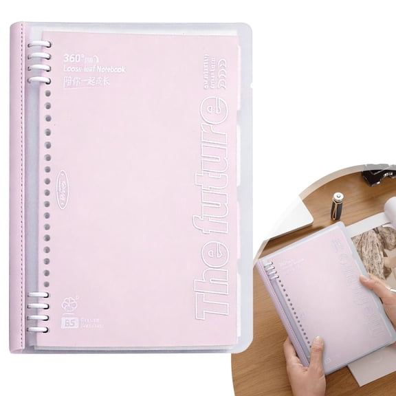 B5 Soft Cover Loose Leaf Binder - 26-Hole Refillable Notebook with Pastel Cover - Ring Binder Journal - Mist Pink
