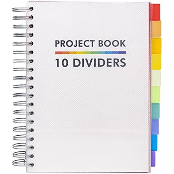 B5 Subject Notebook with 10 Repositionable Dividers for Organization - 12 Pack  400 Perforated Pages of 80GSM Paper  200 Sheet Notebook for School, Office, and Home  White, 7.48 x 9.84in$$Office