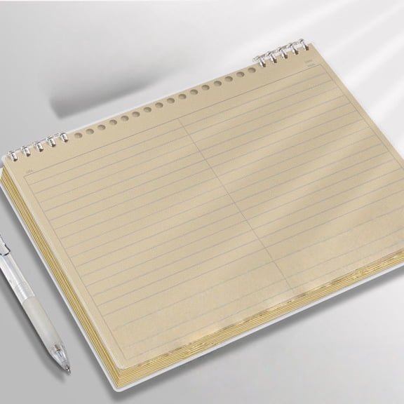 B5 Thick Notebook – Top Bound 3-Pack Grid/Blank/Lined Paper, Transparent Black/White Cover, 60 Sheets 120 Pages, Student Blank Notebook for Sketching, Drafting