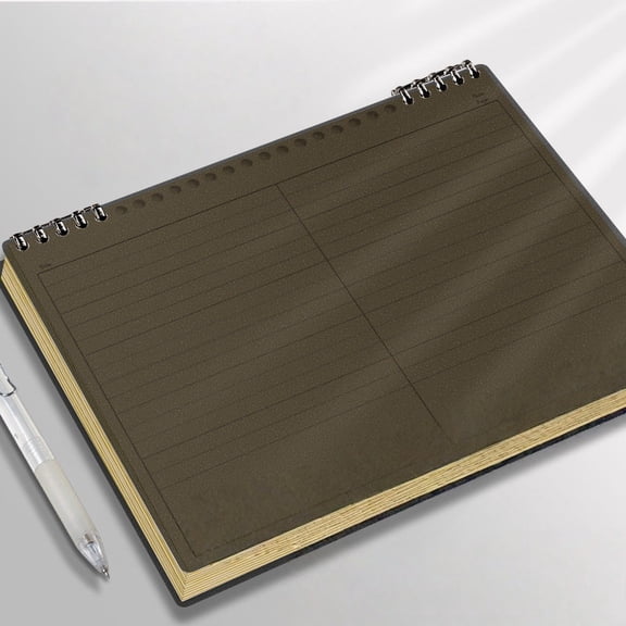 B5 Thick Notebook – Top Bound 3-Pack Grid/Blank/Lined Paper, Transparent Black/White Cover, 60 Sheets 120 Pages, Student Blank Notebook for Sketching, Drafting