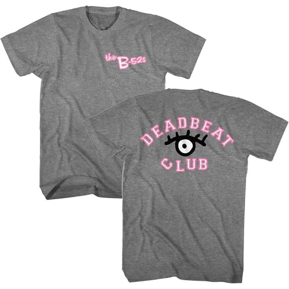 The B-52's Deadbeat Club Graphite Heather Adult T-Shirt 4Xl ***F&B***