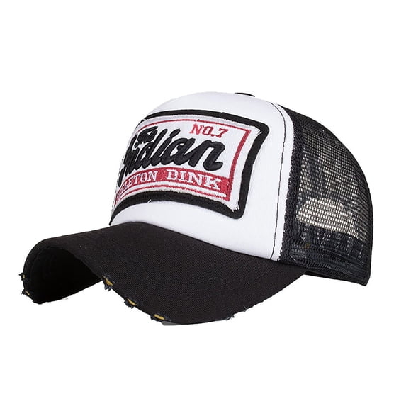 B533 Indian Embroidery Mesh Hat Baseball Cap Duck Tongue Hat Sun Hat Outdoor Sports Casual Cap Black