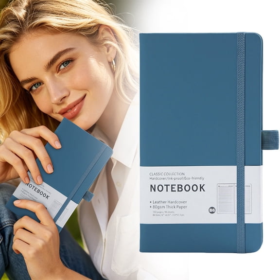 B6 Hardcover Lined Journal Notebook With Thick Paper, Ruled Notepad For Writing And Sketching, Durable Notebook For Office And Home, Haze Blue