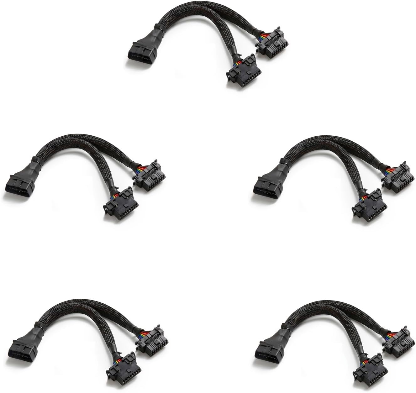 Câble Extension OBD2 B6 Plat Y 30cm - Splitter 16 Broches Adaptateur Diagnostic