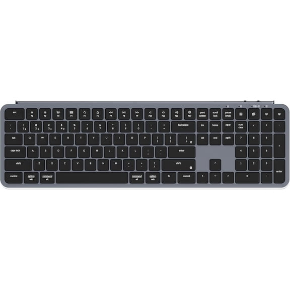 B6 Pro Ultra-Thin Wireless , Full-Size ZMK with Numeric Keypad Quiet Typing, 2.4 GHz/Bluetooth 5.2/Wired Connection Long Battery Life, Compatible with Mac Windows Linux - Space Gray