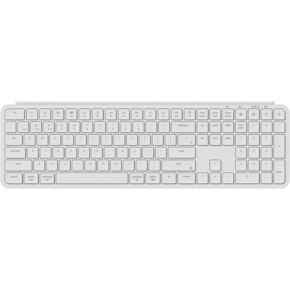 B6 Pro Ultra-Thin Wireless Keyboard, Full-Size ZMK with Numeric Keypad Quiet Typing, 2.4 GHz/Bluetooth 5.2/Wired Connection Long Battery Life, Compatible with Mac Windows Linux - Ivory White