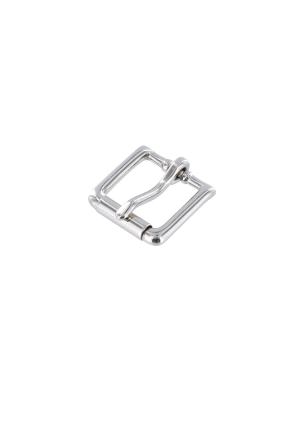 B6231 Nickel Plate, Roller Heel Bar Buckle, Solid Brass-LL, Multiple Sizes