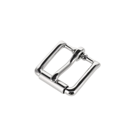B6231 Nickel Plate, Roller Heel Bar Buckle, Solid Brass-LL