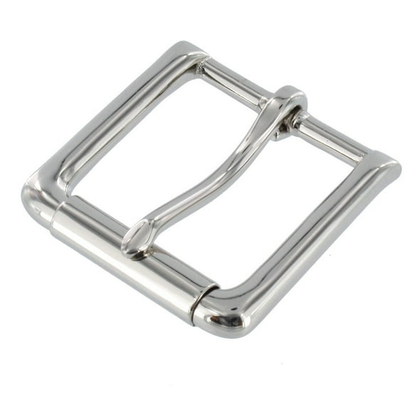 B6231 Nickel Plate, Roller Heel Bar Buckle, Solid Brass-LL, Multiple Sizes