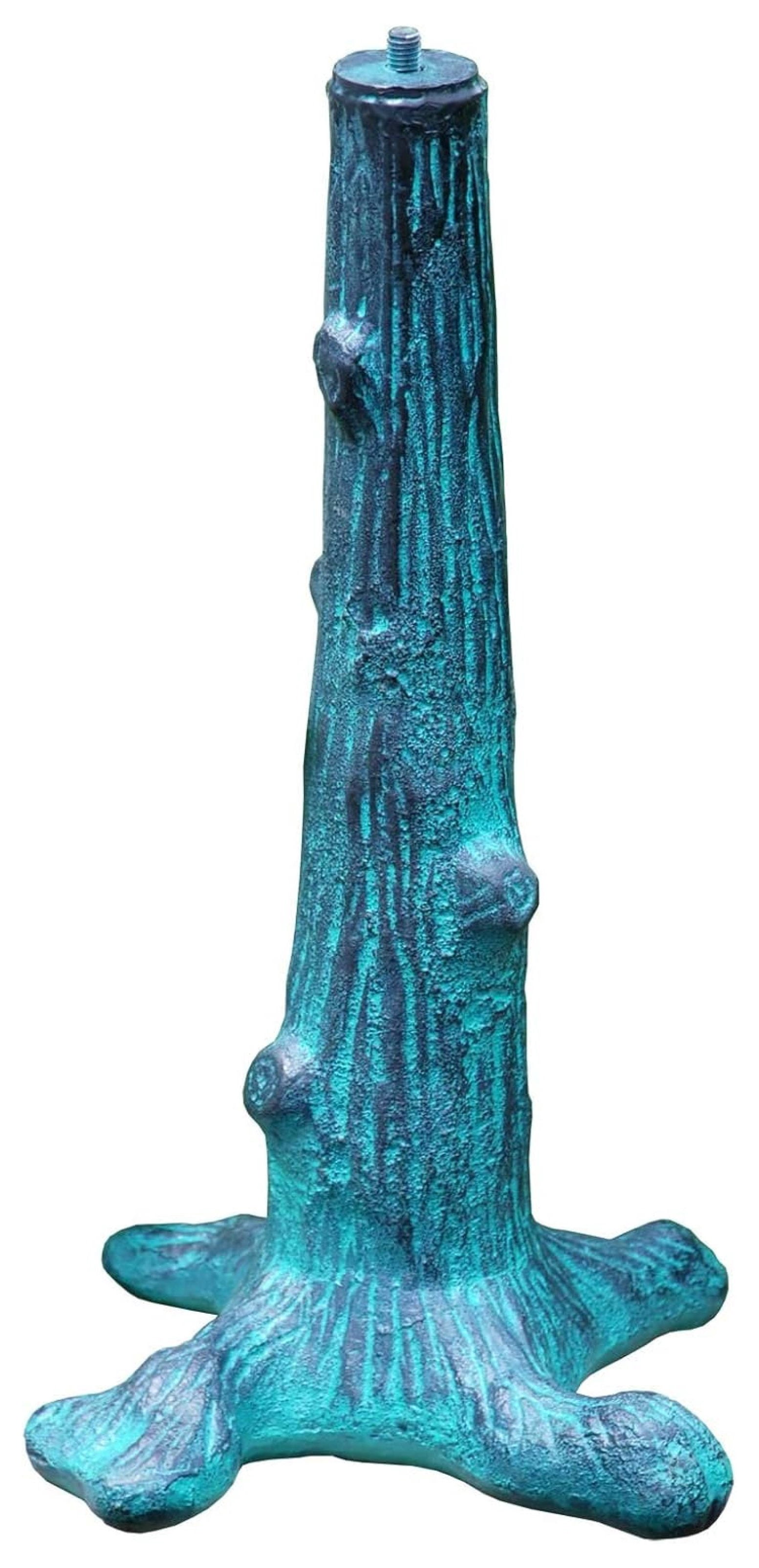 B65 Tree Trunk Sundial Pedestal Base, Cast Iron with Painted Finish, 16 ...