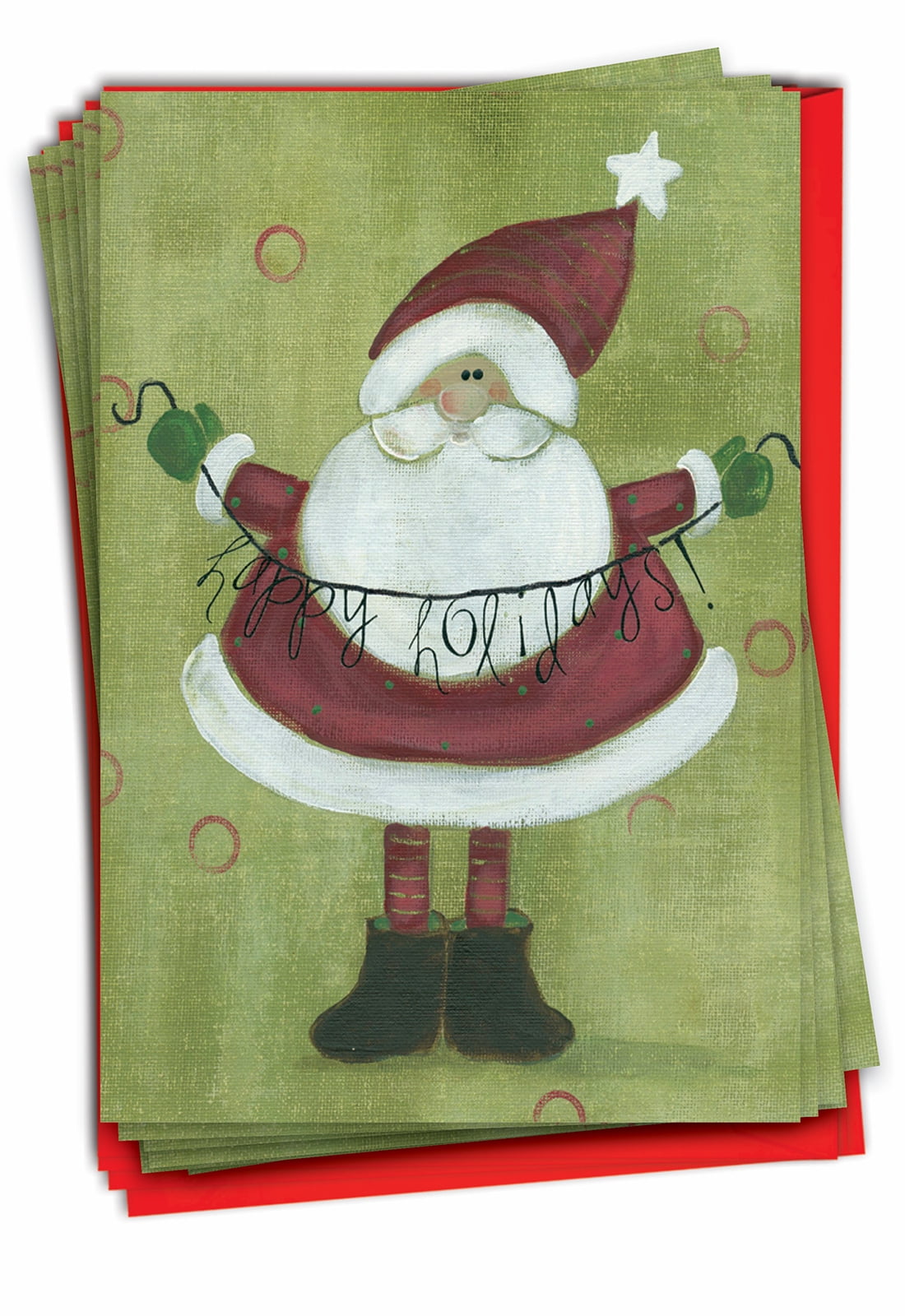 NobleWorks 12er-Set Lustige Weihnachtskarten 'Santa In Jail' | Mit Umschlägen, 12,7x17,8 Cm | Humorvolle Grußkarten Für Männer & Frauen