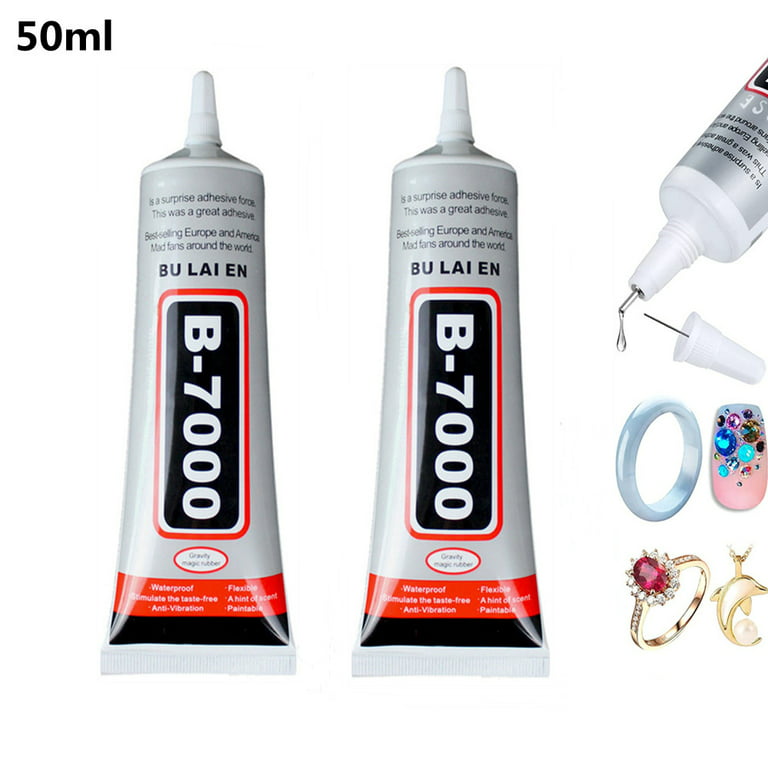 B7000 Fabric Glue with Precision Tips, 3Pcs 25ml Upgrade Industrial  Strength Adhesive B-7000 Glue Clear for Jewelry Crafts DIY, Metal, Stone,  Rhinestone Gems Gel, Glass, Fabric, Cell Phone Repair 