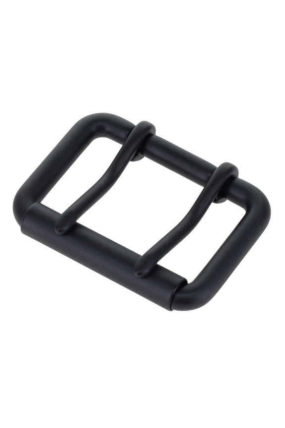 B7348 1 3/4" PVD Black Matte, Double Prong Roller Buckle, Solid Brass-LL
