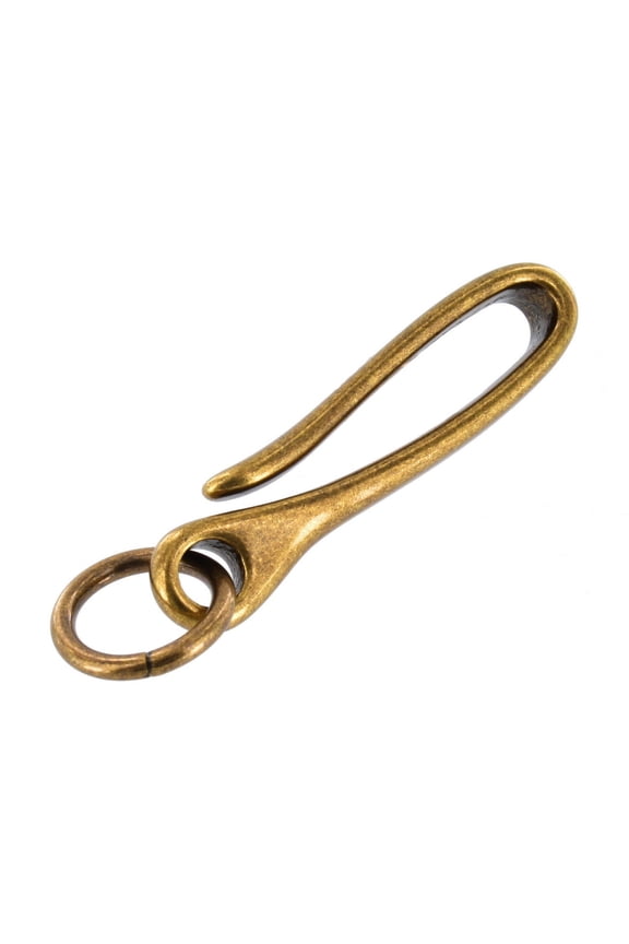 B7498 Antique Brass, Fish Hook Key Chain, Solid Brass-LL