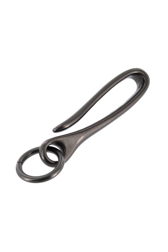 B7498 Gun Metal, Fish Hook Key Chain, Solid Brass-LL