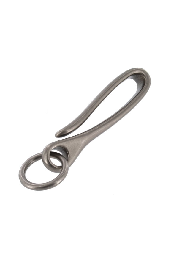 B7498 Nickel Matte, Fish Hook Key Chain, Solid Brass-LL