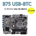 B75 12GPU BTC Mining Motherboard+Random CPU+SATA Cable+Thermal Grease