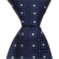 thumbnail image 1 of B9 - 13.75 in. Zipper Necktie - Navy With Squares, 4T-7, 1 of 1
