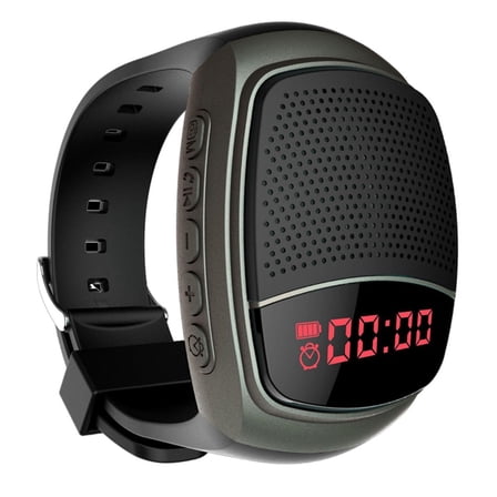 B90 Wrist Watch Bluetooth Speaker with FM Radio Portable Outdoor Sports Running Wearable Mini Speaker Black