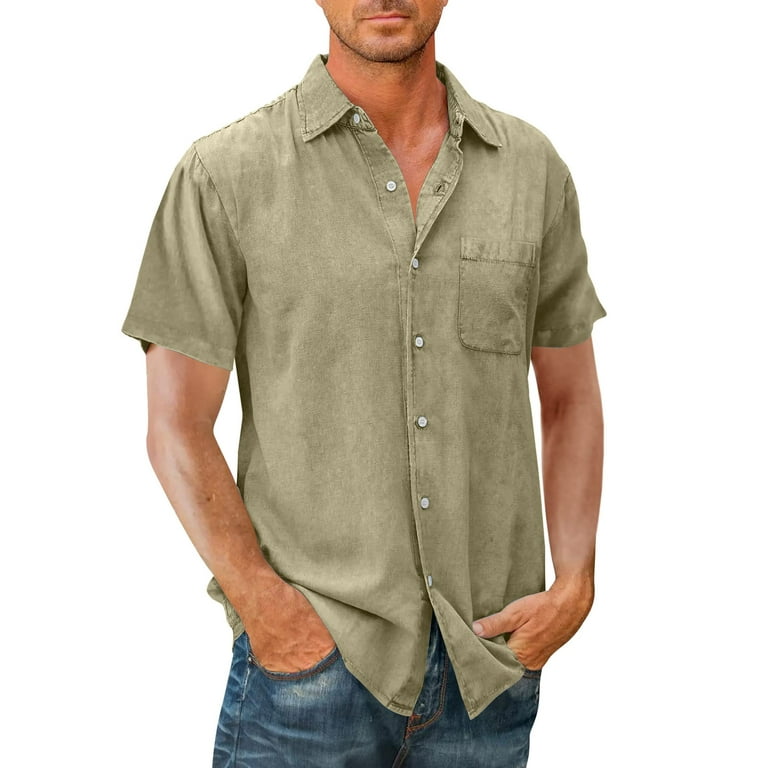 https://i5.walmartimages.com/seo/B91Xz-Men-s-Shirts-Male-Soild-Colour-Blouse-Cotton-Button-Down-Holiday-Beach-Shirts-Loose-Tops-Short-Sleeve-Tee-Shirt-Handsome-Green-Size-L_876ac8d2-c772-48eb-9283-d4fb1f292288.6e07c14d40d61b642a085382c26a4ad7.jpeg?odnHeight=768&odnWidth=768&odnBg=FFFFFF