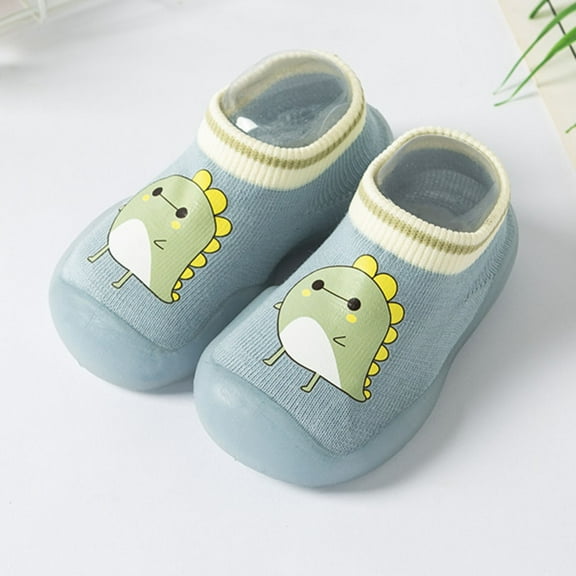 B91xZ Baby Shoes Slippers Cartoon Warm House Slippers for Lined Winter Indoor Shoes Toddler Socks (A, 6 )
