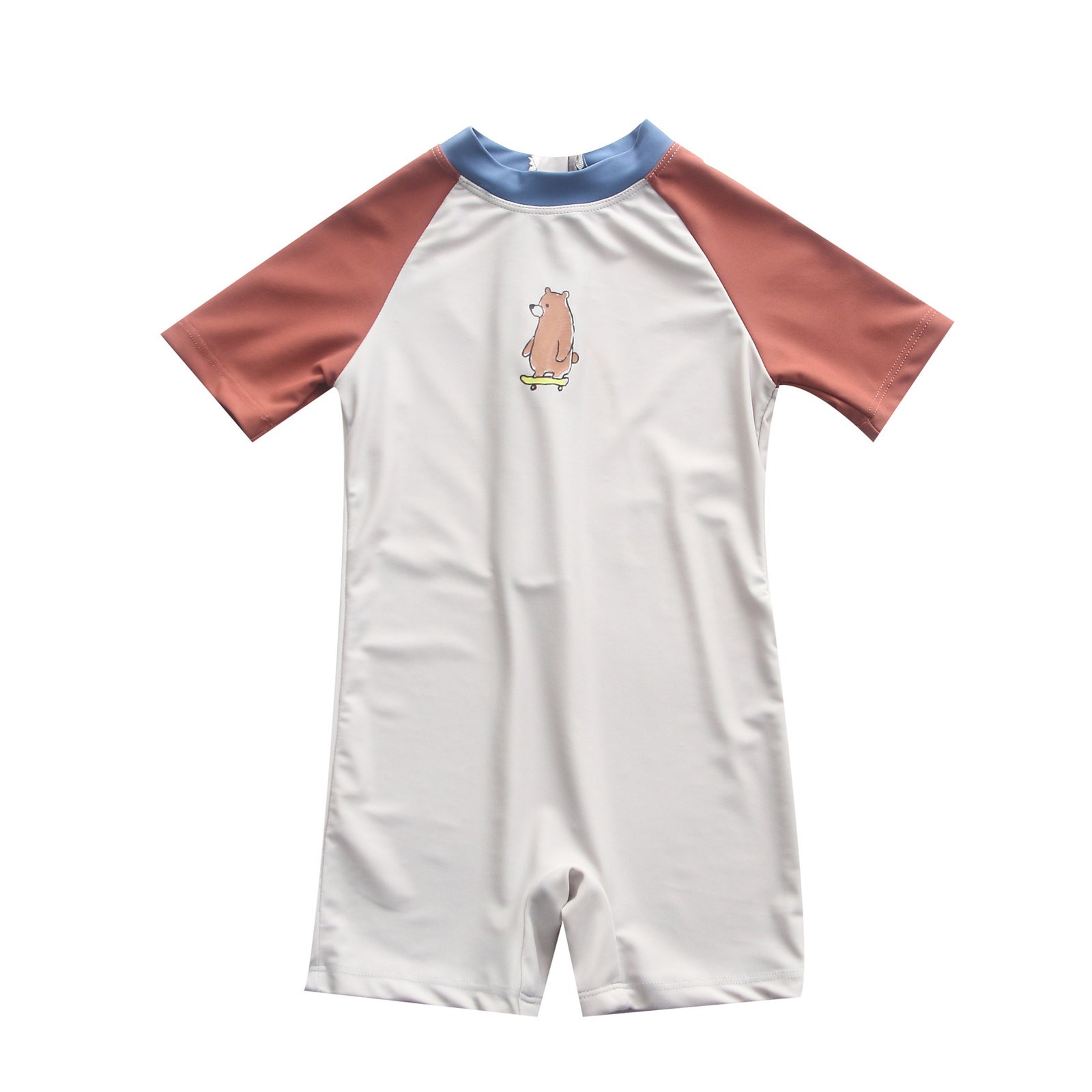 B91xZ Baby Toddler Boys One Pieces Swimsuit Printed Bathing Suit Zipper