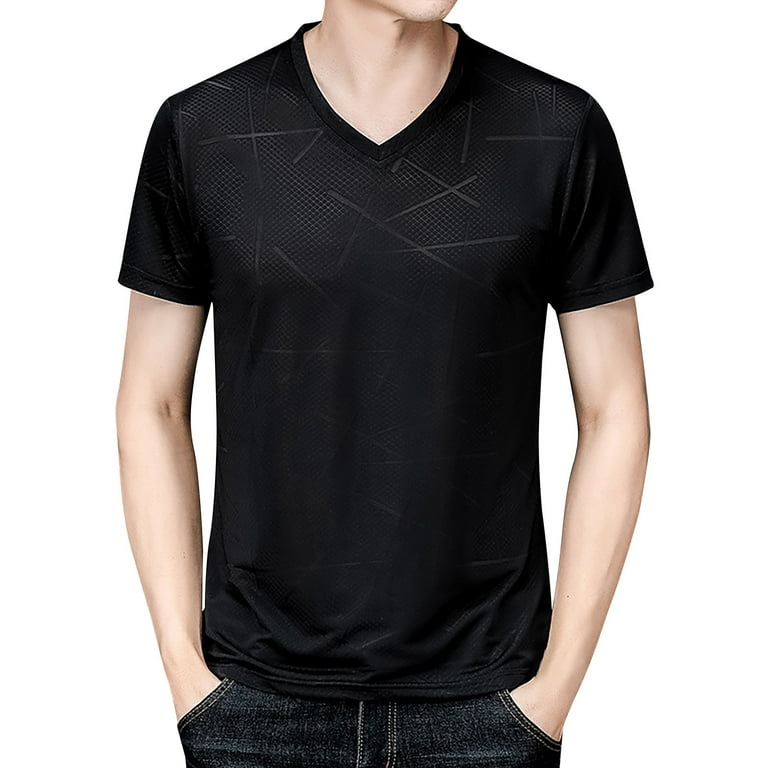 B91xZ Classic Short Sleeve Shirts for Men Printed Loose T-shirt