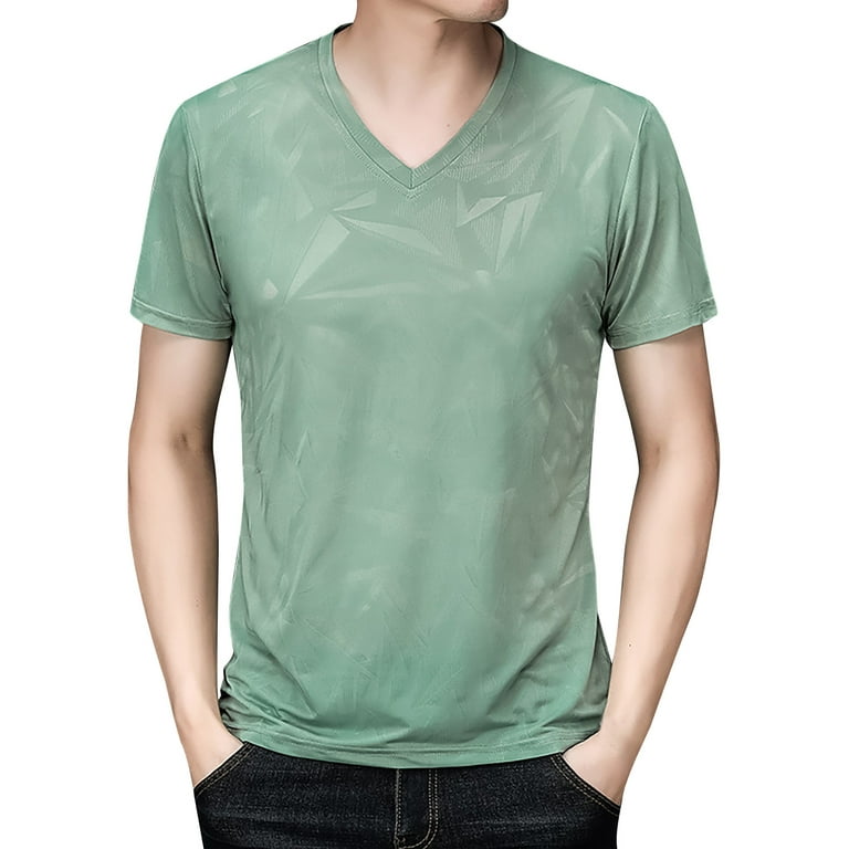 B91xZ Classic Short Sleeve Shirts for Men Short Sleeve Printed Round Neck  T-Shirt,Sky Blue XXL