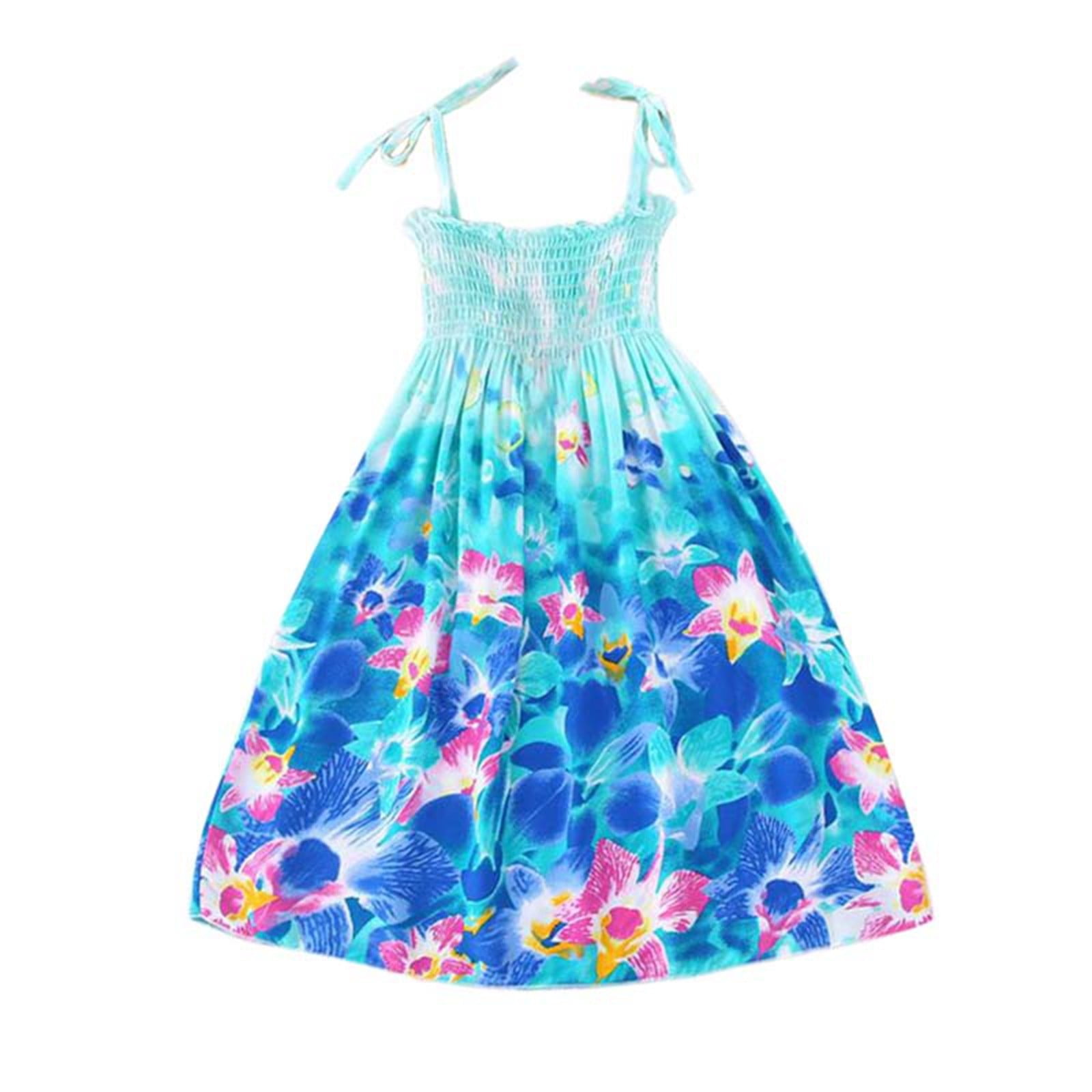 B91xZ Dresses for Girls Summer Matching Mother Daughter Sunflower Slim