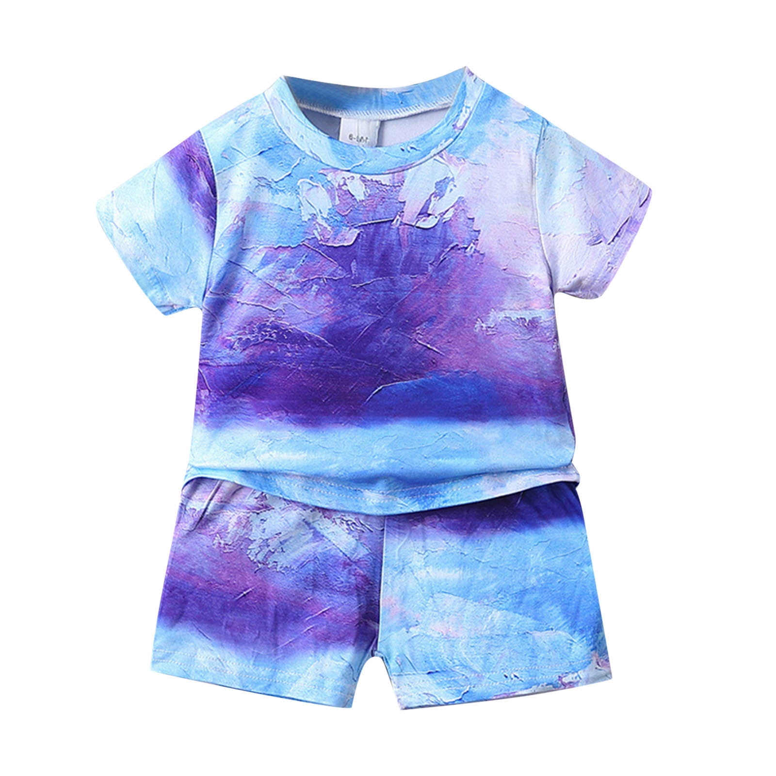 B91xZ Girls Summer Cute Shorts Set Oversized Drop Shoulder TShirt and