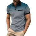 thumbnail image 1 of B91xZ Golf Shirts for Men Short Sleeve Color Block Performance Polo Shirt,Gray XXXL, 1 of 4