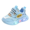 thumbnail image 1 of B91xZ Kids Light Up Shoes Trainers for Toddler Boys Girls Luminous Breathable Walking Flash Sneakers (Blue,11.5), 1 of 7