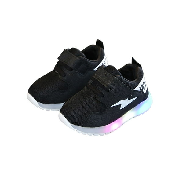 B91xZ Kids Shoes Girls Breathable Sneakers Lighting Athletic Running Shoes (Toddler/Little Kids/Big Kids) (Black,10.5)