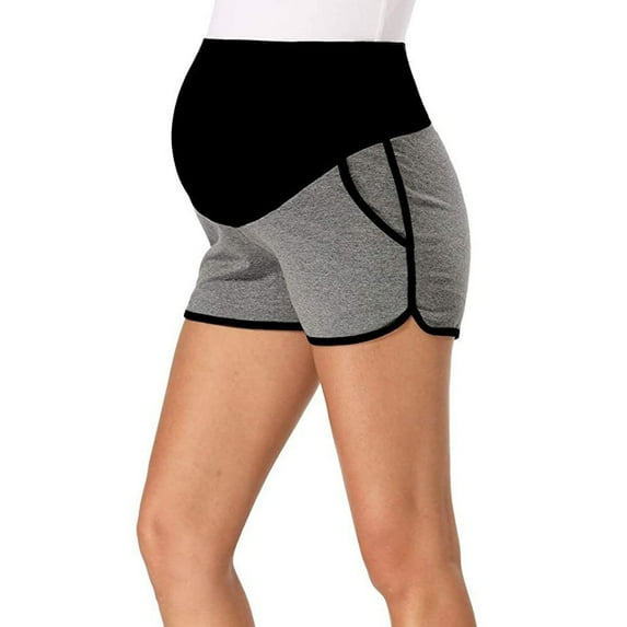 B91xZ Maternity Shorts for Women Low-Rise Casual Shorts with Pockets,BK2 S