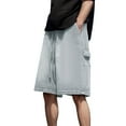 thumbnail image 1 of B91xZ Men's Denim Shorts Slim Fit Stretch Ripped Short Jeans,Light Blue XXL, 1 of 5