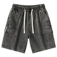 thumbnail image 1 of B91xZ Men's Distressed Denim Jean Comfort Flex Waistband Jean Short,Gray XXL, 1 of 5