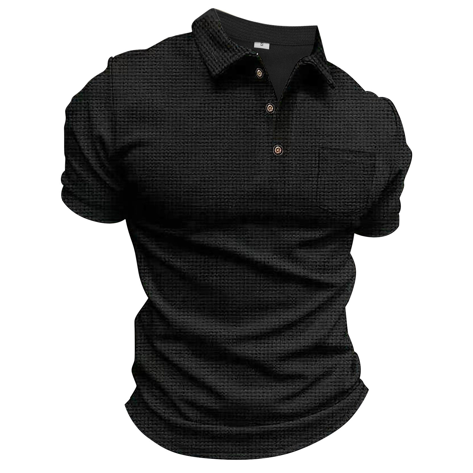 B91xZ Men's Slim-Fit Cotton Polo Shirt Short Sleeve Collared